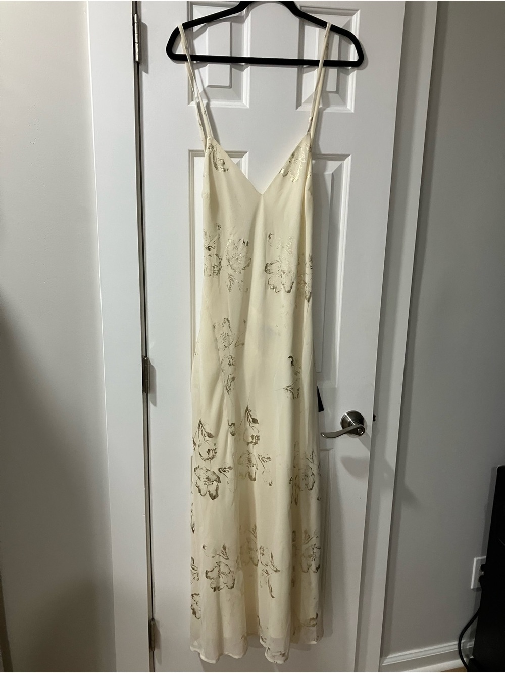 Lulu's Cream Floral Slip Maxi Dress